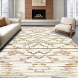Ultra Soft Area Rug, Non Slip, Stain Resistant, Washable Area Rugs for Living Room, Bedroom, Luxurious Earthy Woven Look(Beige)