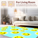 Ultra Soft Area Rug, Non Slip, Stain Resistant, Washable Area Rugs for Living Room, Bedroom, Dynamic Youthful Joyful Aesthetic(Blue)