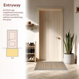 Ultra Soft Area Rug, Non Slip, Stain Resistant, Washable Area Rugs for Living Room, Bedroom, Dynamic Colorful Lattice Appeal(Orange)