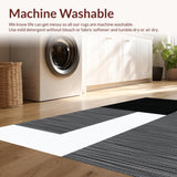 Ultra Soft Area Rug, Non Slip, Stain Resistant, Washable Area Rugs for Living Room, Bedroom, Refined Rustic Abstract Composition(Black)
