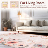 Ultra Soft Area Rug, Non Slip, Stain Resistant, Washable Area Rugs for Living Room, Bedroom, Serene Minimalist Blush Touch(Pink)
