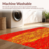 Ultra Soft Area Rug, Non Slip, Stain Resistant, Washable Area Rugs for Living Room, Bedroom, Contemporary 3D Flame Art Vibe(Red)