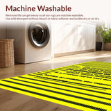 Ultra Soft Area Rug, Non Slip, Stain Resistant, Washable Area Rugs for Living Room, Bedroom, Lighthearted Elegant Script Style(Yellow)