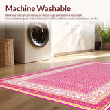 Ultra Soft Area Rug, Non Slip, Stain Resistant, Washable Area Rugs for Living Room, Bedroom, Minimalist Cream and Pink Harmony(Pink)