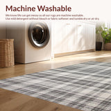 Ultra Soft Area Rug, Non Slip, Stain Resistant, Washable Area Rugs for Living Room, Bedroom, Stylish Subtle Geometric Layers(Gray)