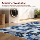 Ultra Soft Area Rug, Non Slip, Stain Resistant, Washable Area Rugs for Living Room, Bedroom, Elegant Abstract Tiled Pattern(Blue)