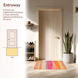 Ultra Soft Area Rug, Non Slip, Stain Resistant, Washable Area Rugs for Living Room, Bedroom, Enchanting Multicolored Sunshine Design(Orange)