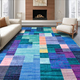 Ultra Soft Area Rug, Non Slip, Stain Resistant, Washable Area Rugs for Living Room, Bedroom, Colorful Burst(Blue)