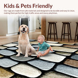 Ultra Soft Area Rug, Non Slip, Stain Resistant, Washable Area Rugs for Living Room, Bedroom, Zen Pebble Runner Cobblestone Boho Absorbent Non Slip(Beige)