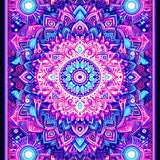 Striking UV Reactive Circular Art(Purple)