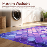 Ultra Soft Area Rug, Non Slip, Stain Resistant, Washable Area Rugs for Living Room, Bedroom, Rustic Oceanic Wave Texture(Purple)
