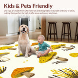 Ultra Soft Area Rug, Non Slip, Stain Resistant, Washable Area Rugs for Living Room, Bedroom, Charming Pastel Nature-Inspired Design(Yellow)