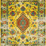 Ultra Soft Area Rug, Non Slip, Stain Resistant, Washable Area Rugs for Living Room, Bedroom, Stylish Warm Color Palette Design(Yellow)
