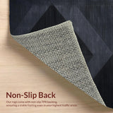 Ultra Soft Area Rug, Non Slip, Stain Resistant, Washable Area Rugs for Living Room, Bedroom, Chic Black Geometric Kids Playroom Car Rug(Black)