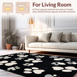 Ultra Soft Area Rug, Non Slip, Stain Resistant, Washable Area Rugs for Living Room, Bedroom, Stylish Abstract Animal Pattern(Black)