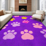 Ultra Soft Area Rug, Non Slip, Stain Resistant, Washable Area Rugs for Living Room, Bedroom, Colorful Artistic Animal Claw Arrangement(Purple)