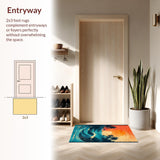 Ultra Soft Area Rug, Non Slip, Stain Resistant, Washable Area Rugs for Living Room, Bedroom, Summer Vibes Surf Board Area Rug Beach House Decor Coastal Accent Carpet(Orange)