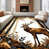 Ultra Soft Area Rug, Non Slip, Stain Resistant, Washable Area Rugs for Living Room, Bedroom, Lively Pastel Forest Creatures(Brown)