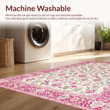 Ultra Soft Area Rug, Non Slip, Stain Resistant, Washable Area Rugs for Living Room, Bedroom, Vibrant Garden Bloom Aesthetic(White)