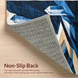 Ultra Soft Area Rug, Non Slip, Stain Resistant, Washable Area Rugs for Living Room, Bedroom, Geode Harmony Dark Blue Beige Crystal Geometric(Blue)
