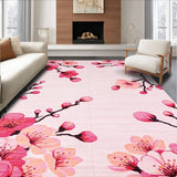 Ultra Soft Area Rug, Non Slip, Stain Resistant, Washable Area Rugs for Living Room, Bedroom, Whimsical Floral Abstract Design(Pink)