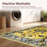 Ultra Soft Area Rug, Non Slip, Stain Resistant, Washable Area Rugs for Living Room, Bedroom, Rustic Vintage Symmetrical Style(Gold)