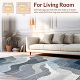 Ultra Soft Area Rug, Non Slip, Stain Resistant, Washable Area Rugs for Living Room, Bedroom, Abstract Monochrome Artistry Piece(Gray)
