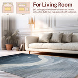 Ultra Soft Area Rug, Non Slip, Stain Resistant, Washable Area Rugs for Living Room, Bedroom, Rustic Grey Star Motif(Blue)