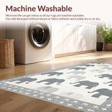 Ultra Soft Area Rug, Non Slip, Stain Resistant, Washable Area Rugs for Living Room, Bedroom, Elegant Soft-Hued Animal Motif(Gray)