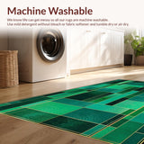 Ultra Soft Area Rug, Non Slip, Stain Resistant, Washable Area Rugs for Living Room, Bedroom, Vibrant Modern Patterned Elegance(Green)