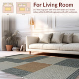 Ultra Soft Area Rug, Non Slip, Stain Resistant, Washable Area Rugs for Living Room, Bedroom, Foldable Machine Washable Kids Playroom Carpet(Gray)
