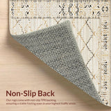 Ultra Soft Area Rug, Non Slip, Stain Resistant, Washable Area Rugs for Living Room, Bedroom, Stylish High-Low Patterned Rug(Beige)