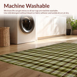 Ultra Soft Area Rug, Non Slip, Stain Resistant, Washable Area Rugs for Living Room, Bedroom, Warm Neutral Plaid Overlay(Brown)