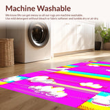 Ultra Soft Area Rug, Non Slip, Stain Resistant, Washable Area Rugs for Living Room, Bedroom, Bright Furry Artistic Expressions(Pink)