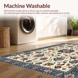 Ultra Soft Area Rug, Non Slip, Stain Resistant, Washable Area Rugs for Living Room, Bedroom, Chic Earthy Floral Motif(Beige)