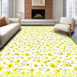 Ultra Soft Area Rug, Non Slip, Stain Resistant, Washable Area Rugs for Living Room, Bedroom, Whimsical Daisy Arrangement for Cozy Vibes(Yellow)