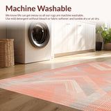 Ultra Soft Area Rug, Non Slip, Stain Resistant, Washable Area Rugs for Living Room, Bedroom, Vibrant Abstract Geometric Harmony(Pink)