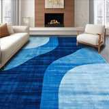 Ultra Soft Area Rug, Non Slip, Stain Resistant, Washable Area Rugs for Living Room, Bedroom, Calming Dark Blue Textured Elegance(Blue)