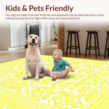Ultra Soft Area Rug, Non Slip, Stain Resistant, Washable Area Rugs for Living Room, Bedroom, Elegant Diamond Pattern Harmony(Yellow)