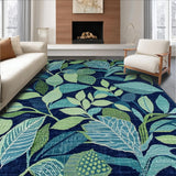 Ultra Soft Area Rug, Non Slip, Stain Resistant, Washable Area Rugs for Living Room, Bedroom, Rustic Tropical Print Arrangement(Blue)