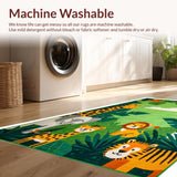 Ultra Soft Area Rug, Non Slip, Stain Resistant, Washable Area Rugs for Living Room, Bedroom, Charming Jungle Animal Aesthetic(Green)
