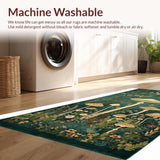 Ultra Soft Area Rug, Non Slip, Stain Resistant, Washable Area Rugs for Living Room, Bedroom, Artistic Earthy Mushroom Motif(Green)