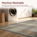 Ultra Soft Area Rug, Non Slip, Stain Resistant, Washable Area Rugs for Living Room, Bedroom, Luxurious Vintage Cattle Design(Beige)