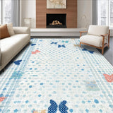 Ultra Soft Area Rug, Non Slip, Stain Resistant, Washable Area Rugs for Living Room, Bedroom, Cute Bow Accent Rug, Coquette Aesthetic Carpet(Blue)