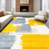 Ultra Soft Area Rug, Non Slip, Stain Resistant, Washable Area Rugs for Living Room, Bedroom, Transitional Rustic Patterned Elegance(Yellow)