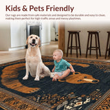 Ultra Soft Area Rug, Non Slip, Stain Resistant, Washable Area Rugs for Living Room, Bedroom, Whimsical Playful Animal Theme Aesthetic(Brown)