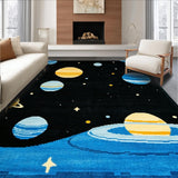 Ultra Soft Area Rug, Non Slip, Stain Resistant, Washable Area Rugs for Living Room, Bedroom, Vivid Outer Space Decorative Theme(Black)