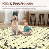 Ultra Soft Area Rug, Non Slip, Stain Resistant, Washable Area Rugs for Living Room, Bedroom, Scrollwork Beige Area Stylish Entryway(Beige)
