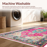 Ultra Soft Area Rug, Non Slip, Stain Resistant, Washable Area Rugs for Living Room, Bedroom, Boho Chic Pink Living Room Non-Shedding Rug(Pink)
