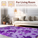Ultra Soft Area Rug, Non Slip, Stain Resistant, Washable Area Rugs for Living Room, Bedroom, Dynamic Vibrant Shag Design(Purple)